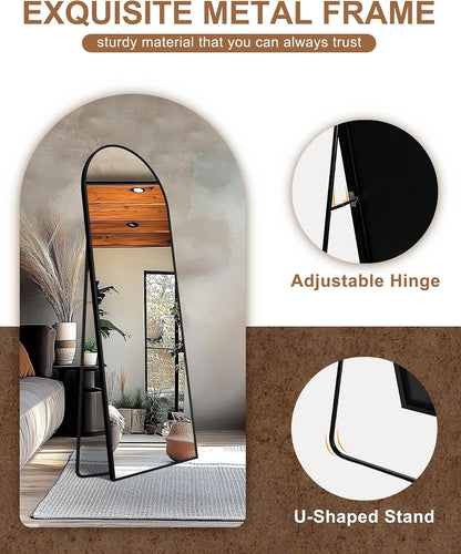 Delma Arched Mirror Full Length,Standing Mirror Full Body,Large Floor with Stand for Wall Entryway Door Bedroom Bathroom Living Room