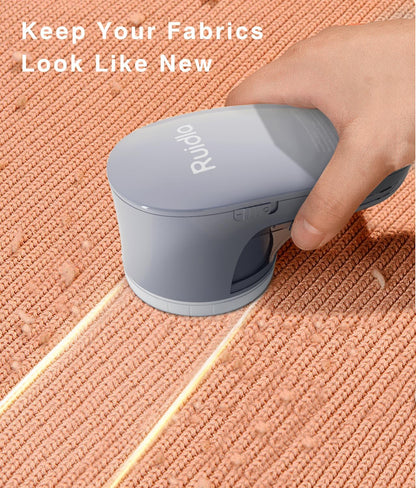 Ruidla Fabric Shaver Lint Remover, Sweater Shaver with Replaceable Stainless Steel 6-Leaf Blades, Fabric Defuzzer for Clothes Fuzz, Lint Balls - Battery Operated
