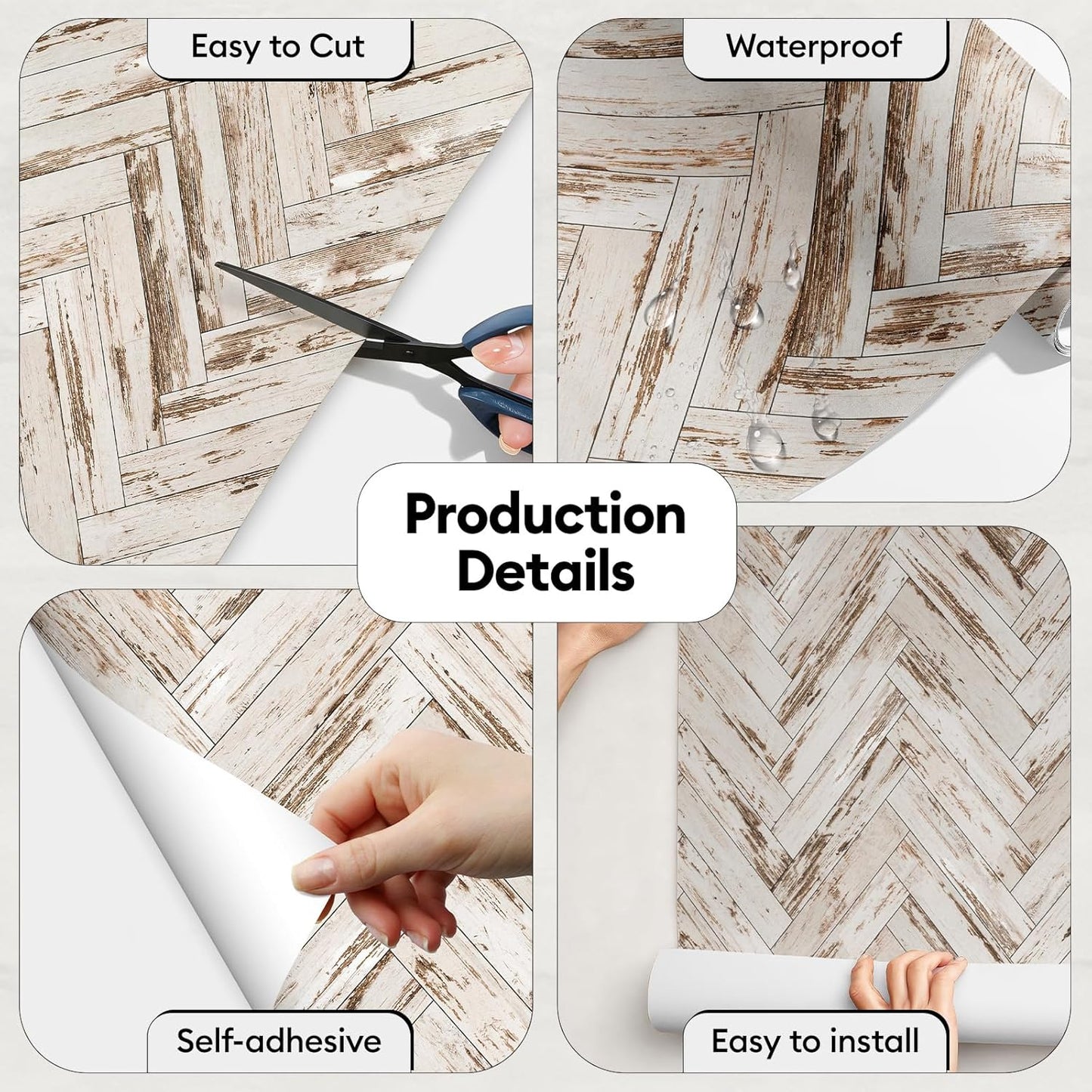 17"x118" Peel and Stick Wallpaper for Renter Friendly, Removable Wallpaper Peel and Stick, Self-Adhesive Textured Contact Paper for Walls, Cabinets, Countertops(Geometric Clay)