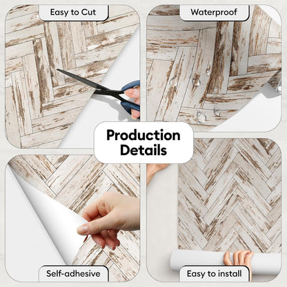 17"x118" Peel and Stick Wallpaper for Renter Friendly, Removable Wallpaper Peel and Stick, Self-Adhesive Textured Contact Paper for Walls, Cabinets, Countertops(Geometric Clay)