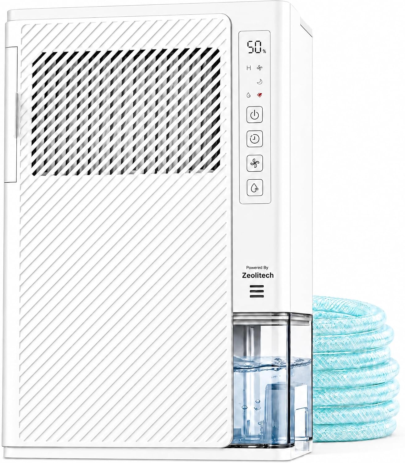 AEOCKY 10 Pints/Day Small Rotary Desiccant Dehumidifier, 1000 Sq.Ft Hands-Free Drainage with Drain Hose for Bathroom Bedroom RV Closet Laundry Room, Never Frost, Humidistat, 85oz Tank, Quiet