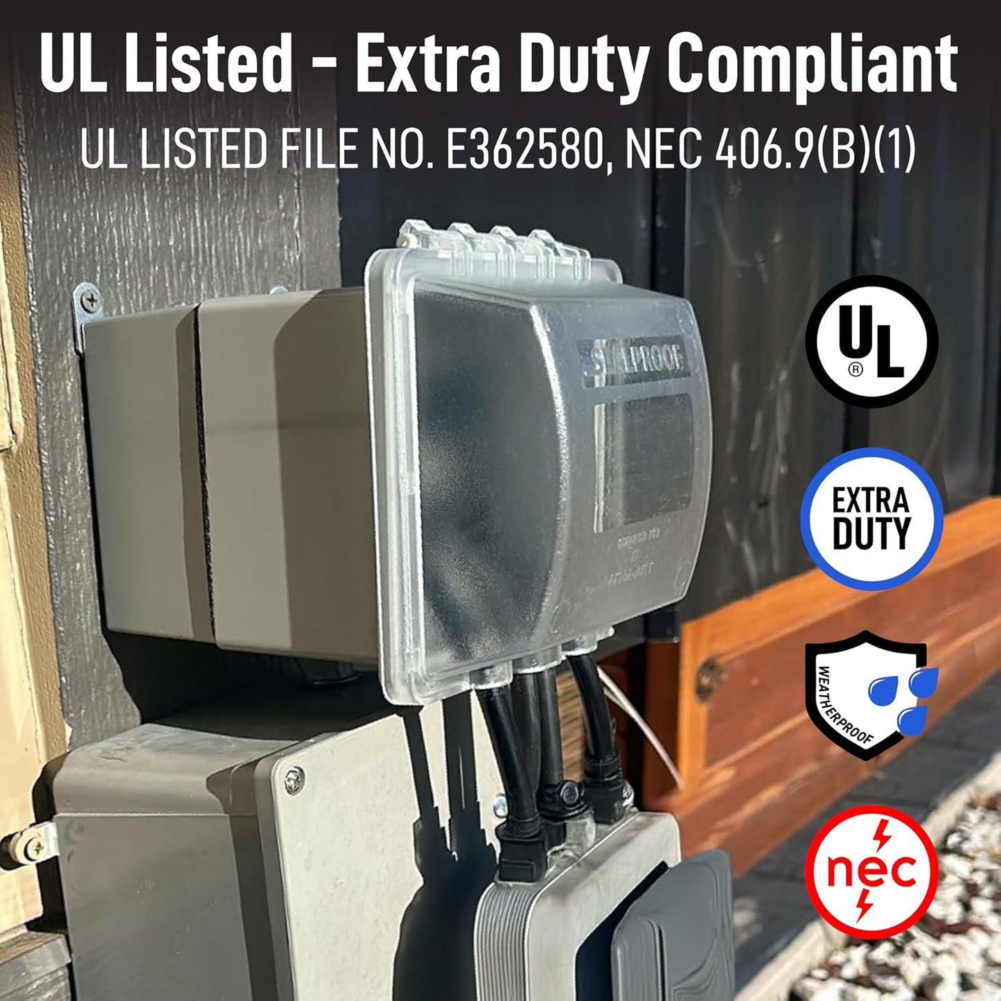 Sealproof 2-Gang Weatherproof In Use Outlet Cover | Two Gang Outdoor Plug and Receptacle Protector, Lockable, UL Extra Duty Compliant, 45 Configurations