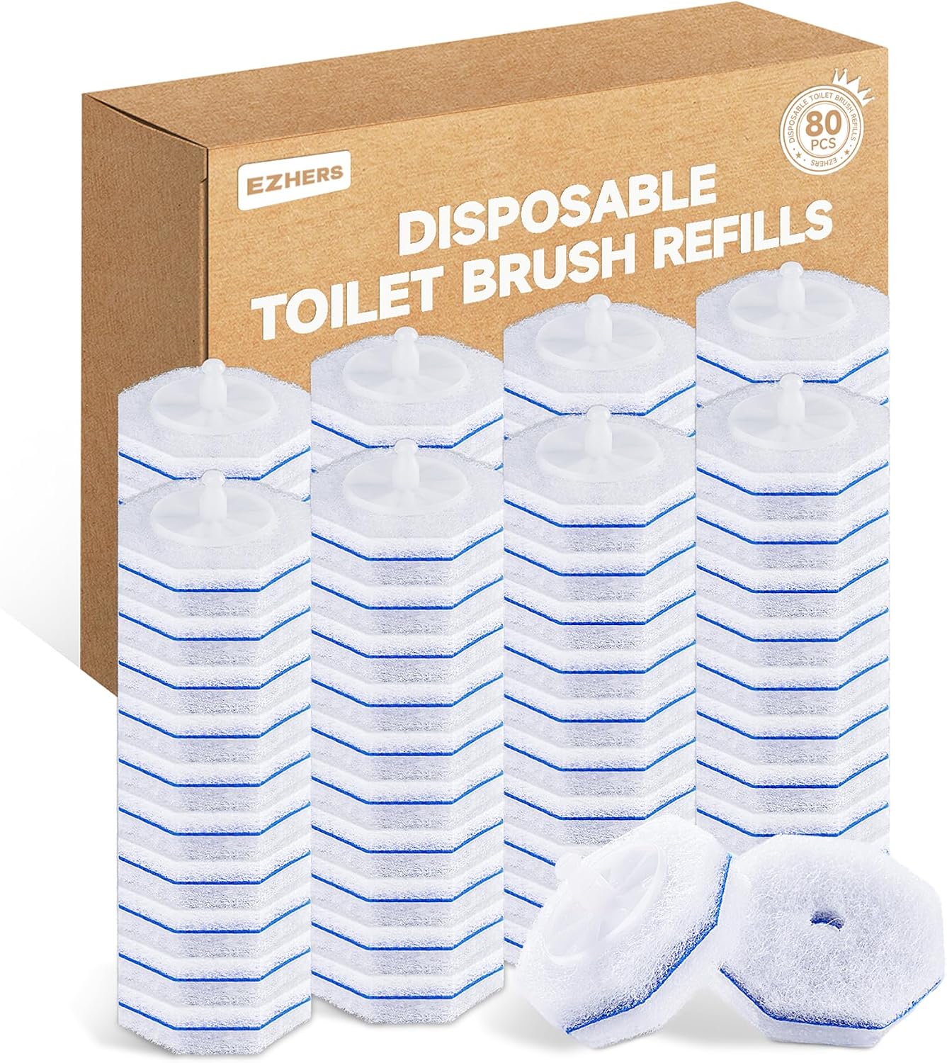 20 Count Toilet Wand Refills for Clorox, 5X Cleaning Power Toilet Bowl Cleaners & High-Density Disposable Toilet Scrubber Refill - No Falling Apart, Instant Foam for Bathroom Cleaning
