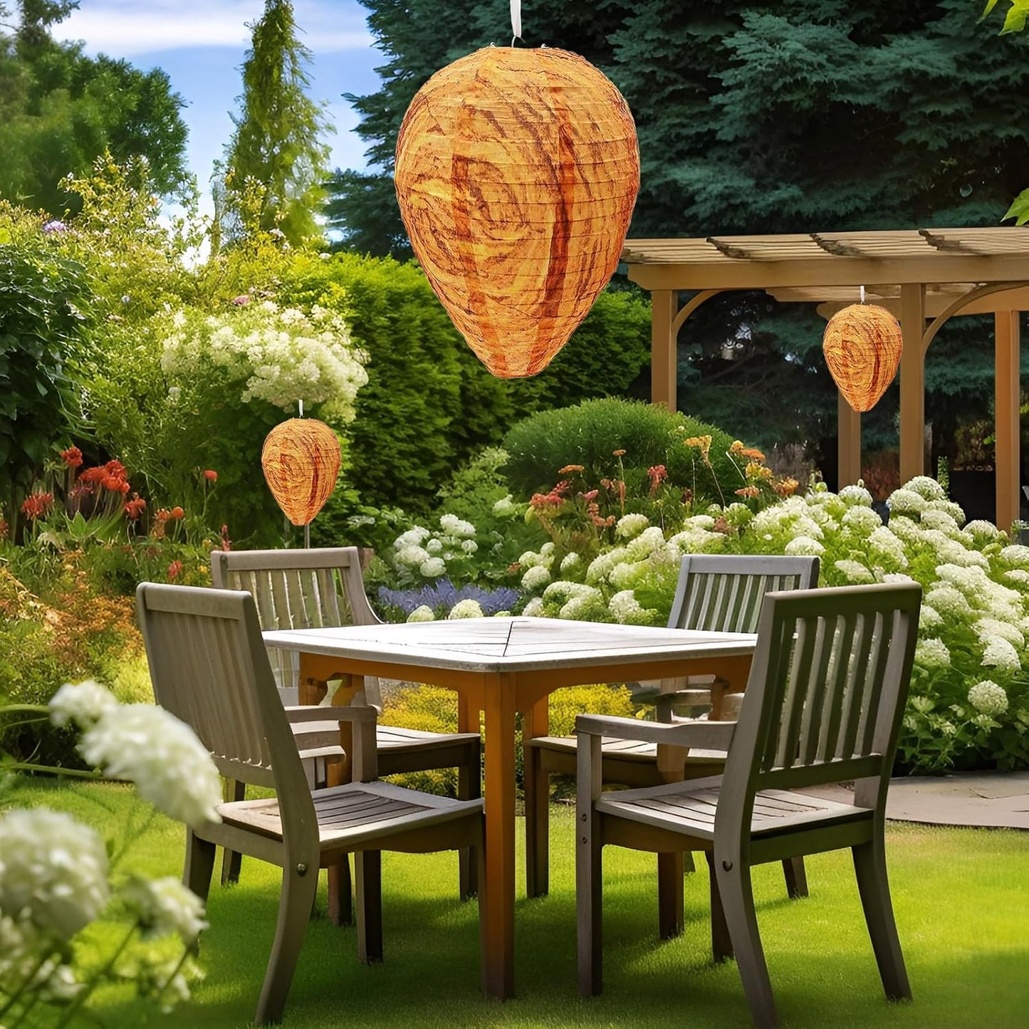 4 Packs of Fake Wasp Nests, Waterproof Material Wasps Nests