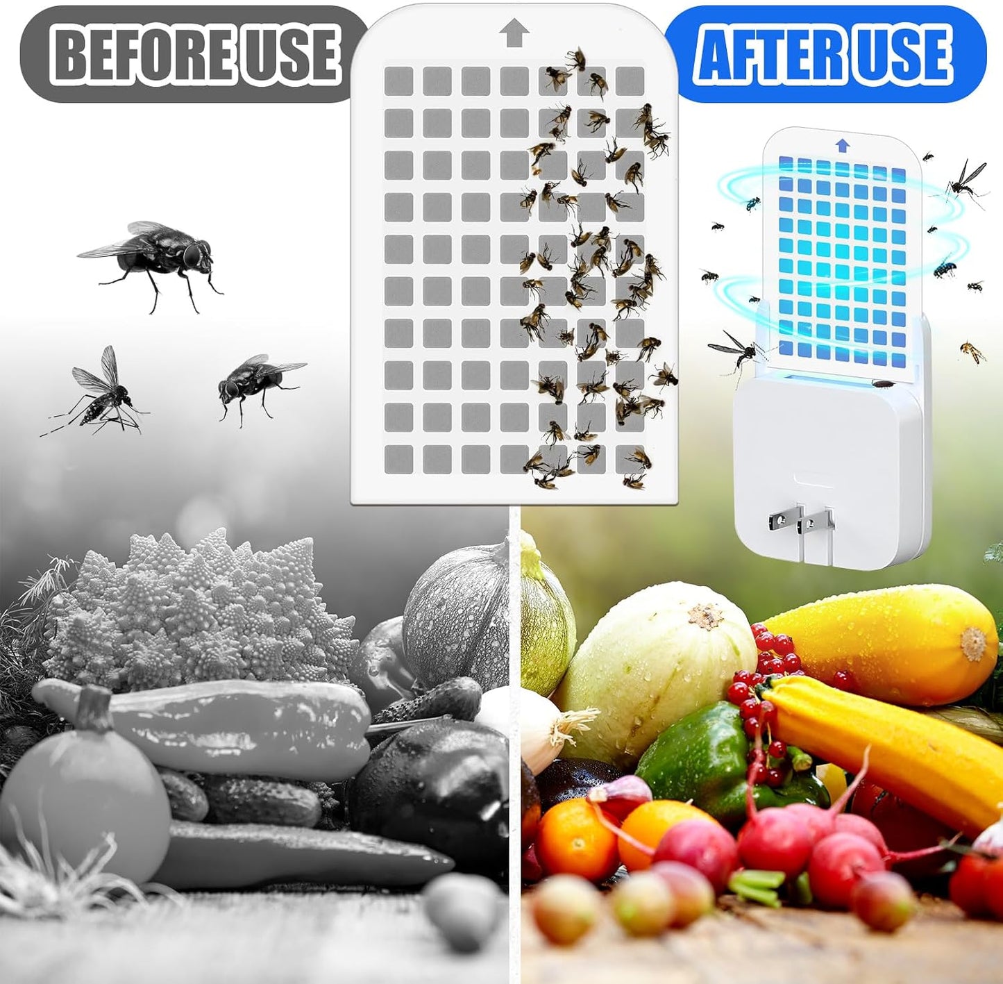 Qualirey 30 Pack Flying Insect Trap Refill Sticky Card Plug Refill Replacement, 1:1 Size