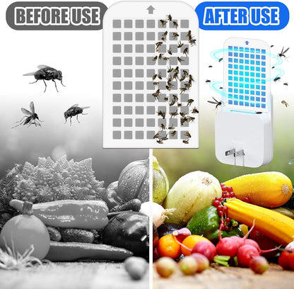 Qualirey 30 Pack Flying Insect Trap Refill Sticky Card Plug Refill Replacement, 1:1 Size