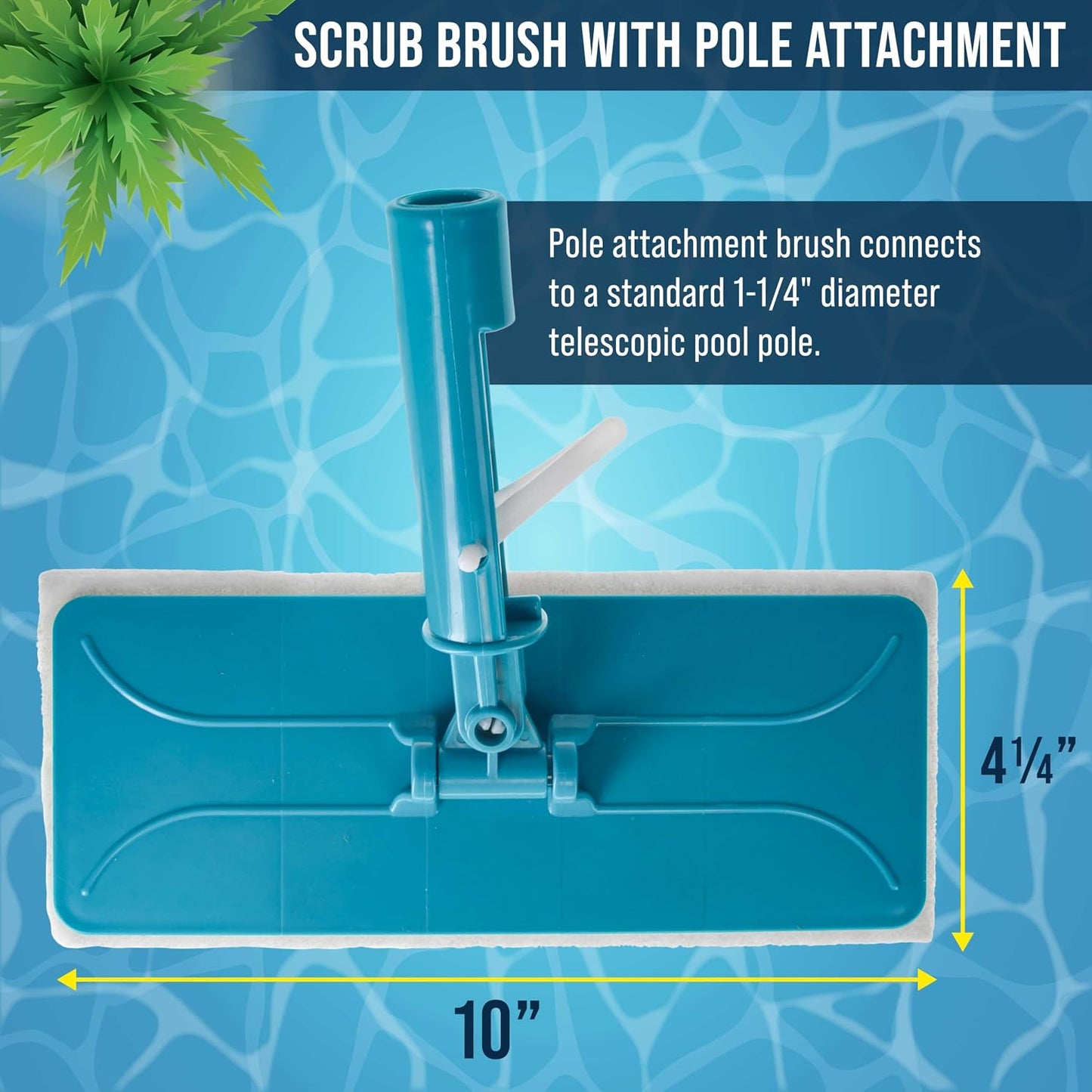 U.S. Pool Supply Hand-Held Pool Scrub Brush, 2 Pack - Surface Scrubbing Scouring Sponge Pad - Clean Pool Tile & Grout, Walls, Vinyl Liners, Spas - Cleaning Scrubber Stains, Kitchen Bathroom Tub Shower