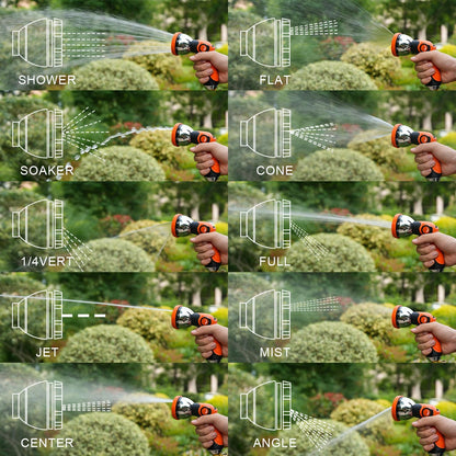 Besiter Garden Hose Nozzle Sprayer: 2 Pack 10 Watering Patterns Spray Nozzles Heavy Duty Hose Head Hose Attachment