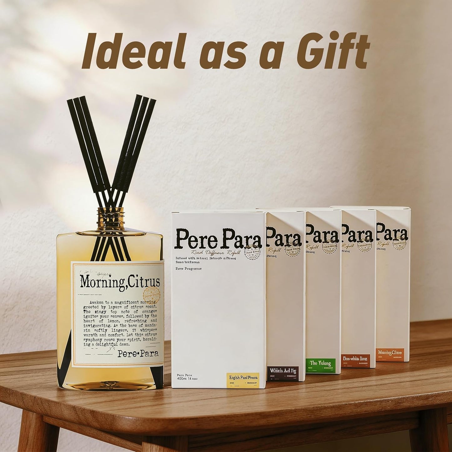 Luxury Hotel Scent Reed Diffuser Rifill 400ml (13.53oz) with 6 Reed Sticks | English Pear & Freesia Scent | Home, Bathroom & Office Decor | Long-Lasting Room Freshener | Premium Gift Set