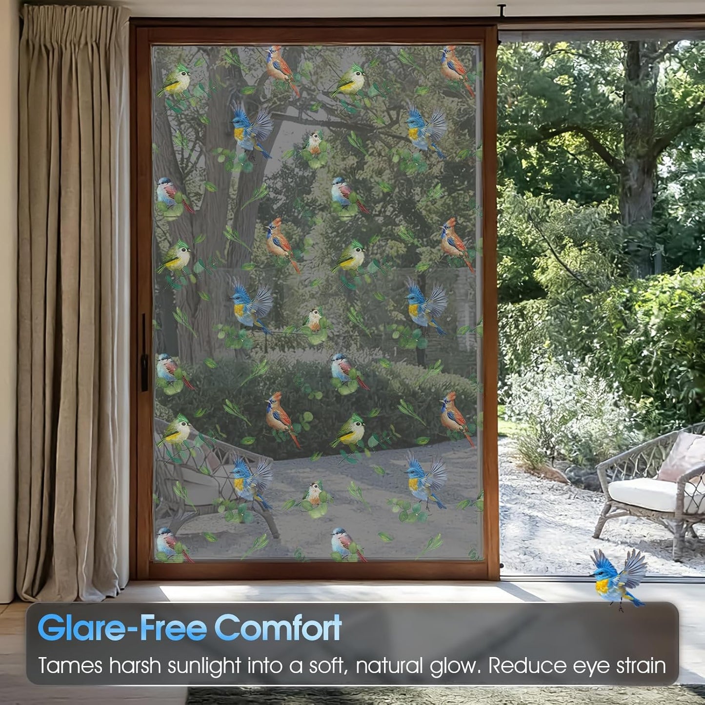 Frosted Window Privacy Film - Brushed Silver Static Cling Glass Film for Bathroom, Day and Night Door Privacy Film Window Cover to Stop Dog Barking, 17.5x78.7 Inch, Pure