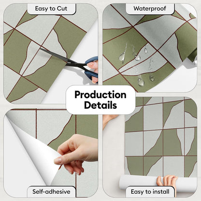 17"x118" Peel and Stick Wallpaper for Renter Friendly, Removable Wallpaper Peel and Stick, Self-Adhesive Textured Contact Paper for Walls, Cabinets, Countertops(Geometric Clay)