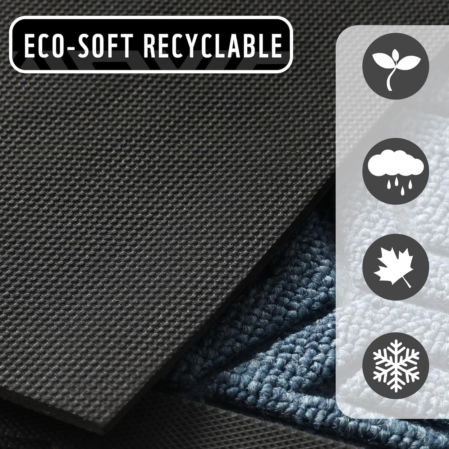 Yimobra Doormat Outdoor Entrance 29.5x17, All-Weather Waterproof Outdoor Mats for Front Door, Non Slip Welcome Door Mat for Patio Proch Outside Entryway Indoor, Black