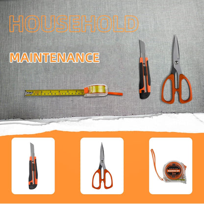 Tool Kit Basic Home Repair Tool Set,General Household Tool Kit with Plastic Tool box,Perfect for Outdoor working,Office & College Dorm.Tools mainly include hand saw,wrench,hammer,Screwdriver