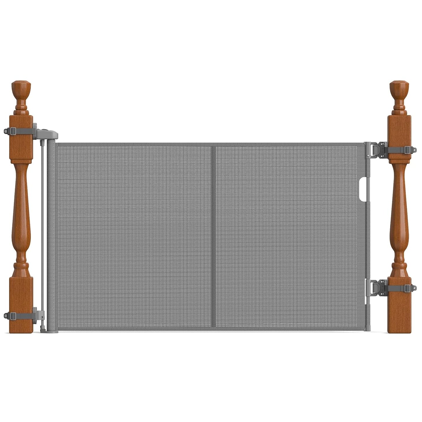 Upgraded Retractable Baby Gates for Stairs & Banister, Mesh Dog Gate Indoor, Extends to 55" Wide 33" Tall, Child Safety Gate for Stairway, Banister & Wall Mount (White)