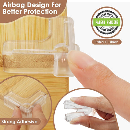 12 Pack Corner Protector Baby - New & Improved Edge Protector for Baby, Furniture Corner Edge Safety Bumpers, Clear Baby Proof Corners and Edges, Cushion to Cover Sharp Furniture & Table Edges
