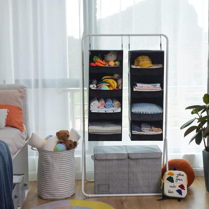 GRANNY SAYS 3-Shelf Hanging Closet Organizer and Storage, Collapsible Hanging Closet Shelves, Hanging Organizer for Closet & RV, Gray, 29 ½" H X 12" W X 12" D, 1-Pack