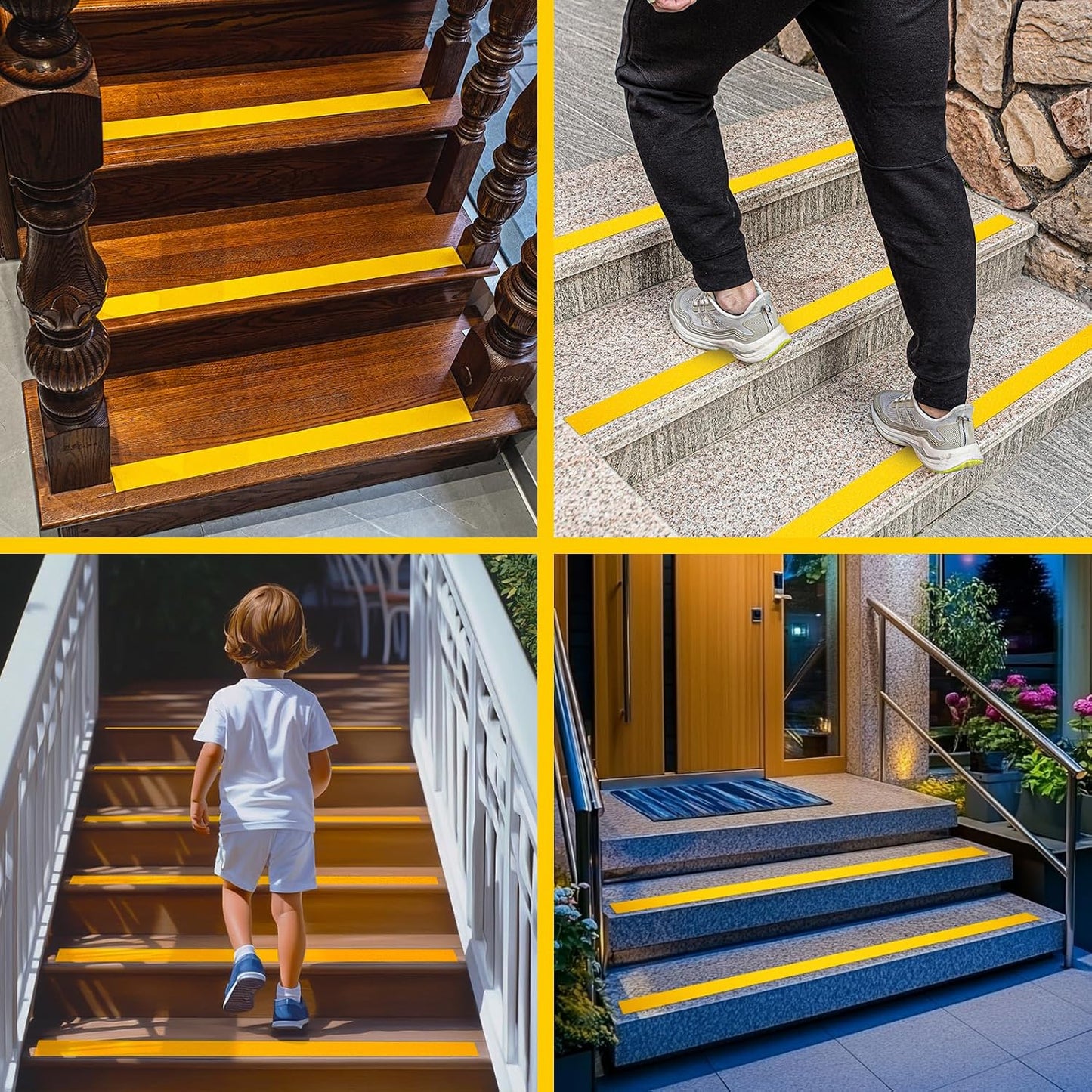 Lifegrip Anti Slip Tape, 4 Inch x 15 Foot Non-Slip Traction Grip Tape for Stairs, Waterproof Stair Treads Grip Non Slip, Non Skid Tape for Steps, Outdoor Black Grip Tape (4" X 15')