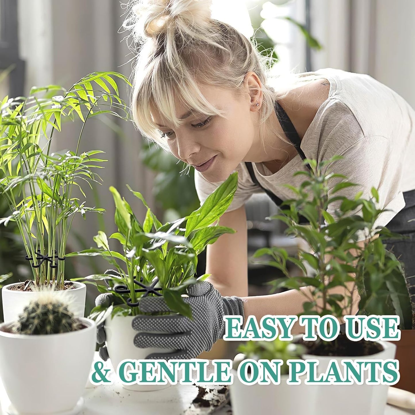 8pcs Plant Stem Support, Plant Support for Indoor Plants, Plastic Reusable Plant Stabilizer, Indoor Plants Accessories