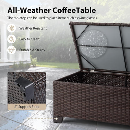 VINGLI Outdoor Storage Box, All-Weather Wicker Patio Deck Box for Garden, Backyard, Pool