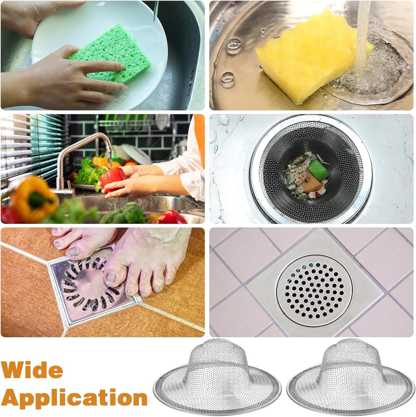 20 Pcs Stainless Steel Sink Strainer, 4.5 Inch Mesh Drain Basket, Universal Silver Kitchen Bathroom Shower Drain Filter Hair Catcher