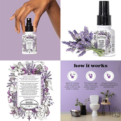 Poo-Pourri Before-You-Go Toilet Spray, Bamboo Rain, 2 Fl Oz, Up to 100 Uses, Bathroom Odor Deodorizer with Essential Oils for Home or Work, Travel Essentials, TSA Approved Size, Bamboo & Fresh Grass