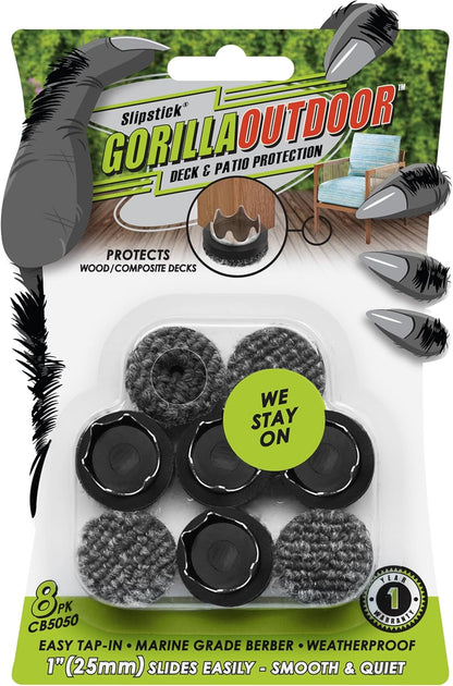 GorillaFelt Chair Leg Floor Protectors/Felt Chair Glides (Set of 16) Tap-On Felt Furniture Pads Guaranteed to Stay On, 1 Inch Round Chair Sliders