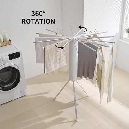 RFOUO Wall Mounted Clothes Drying Rack Tripod,Foldable Drying Rack,Wall Mounted Dryer Rack Clothing,Over The Door Drying Rack for Laundry Bedroom Household Aluminium