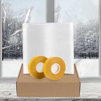 Window Insulation Kit for Winter Seal Covers Up to 5 Windows Thermal Shrink Film 43 in * 63 in Easy Indoor Installation Window Tape Included(Q-Wfilm-5Pack)