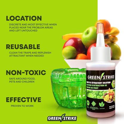 REENSTRIKE 2-Pack Fruit Fly Traps for Indoors use. 120 Days Solution – Gnat Trap and Effective Fruit Fly Trap – Easy to Use – Best for Kitchen – Dining Areas - Reusable