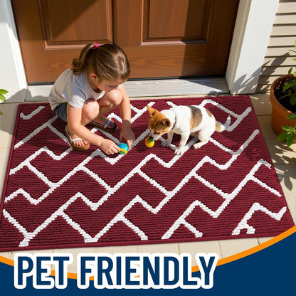 OLANLY Front Door Mat, Non-Slip Rubber Backing, Dirt Resistant and Absorbent, Washable, Easy to Clean Low-Profile Indoor Doormat for Back Door, Entryway, Inside Entrance, 32x20, Grey