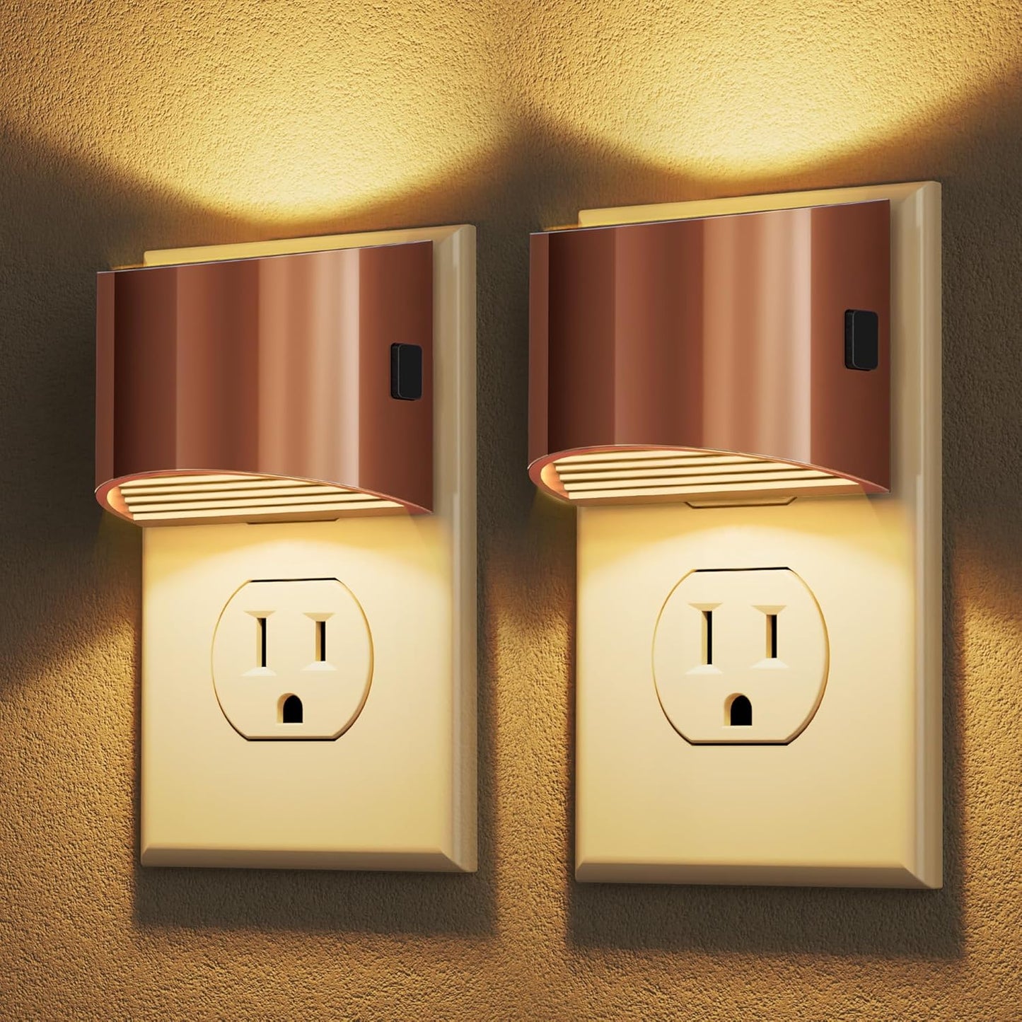 DORESshop LED Night Light[2 Pack], Night Lights Plug into Wall, 3 Level Brightness Adjustable Plug in Night Light, Dusk to Dawn Sensor, Nightlights for Adults, Bedroom, Bathroom, Hallway, 3000K