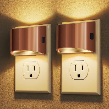 DORESshop LED Night Light[2 Pack], Night Lights Plug into Wall, 3 Level Brightness Adjustable Plug in Night Light, Dusk to Dawn Sensor, Nightlights for Adults, Bedroom, Bathroom, Hallway, 3000K