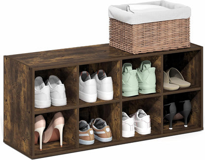 Furinno FANO Shoe Rack, 24-Inch Width 2-Tier Shoe Organizer, Stackable Shoes Storage, 11.7 x 24.2 x 11.7, for Closet Entryway, Office, Garage, Amber Pine