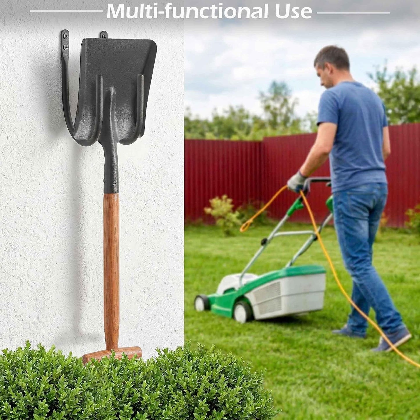 Lifyzoon 2Pack Heavy Duty Garden Hose Holder - Wall Mount Metal Hose Hanger | Rust-proof Water Hose Racks, 60 lbs Weight Capacity, Sturdy Outdoor Yard Organizer, Garage Tool & Backyard Storage