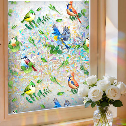 Frosted Window Privacy Film - Brushed Silver Static Cling Glass Film for Bathroom, Day and Night Door Privacy Film Window Cover to Stop Dog Barking, 17.5x78.7 Inch, Pure