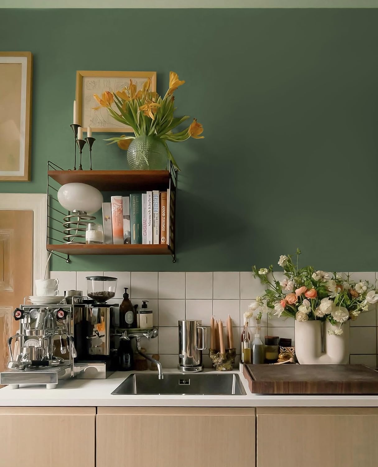 Dimoon 118''x17.7'' Green Peel and Stick Wallpaper Contact Paper Modern Self Adhesive Wall Paper Removable Renter Friendly Textured Solid Color Shelf Cabinet Vinyl Roll (118''x17.7'',Dark Green) - Colors A
