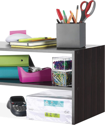 Whitmor Wood Stackable 2-Shelf Shoe Rack, White, 24 inches