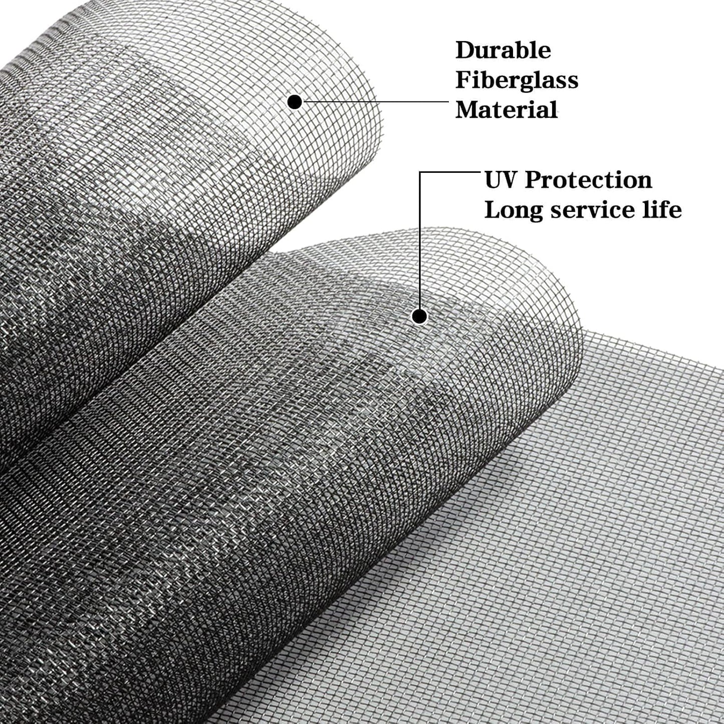 TOOLTRIZ Windows Screen and Screen Door Replacement, 48"x118" Durable Fiberglass Screen Mesh - Screen & Sliding Screen Door Repair for Patio & Window