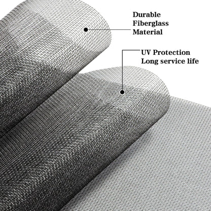 TOOLTRIZ Windows Screen and Screen Door Replacement, 48"x118" Durable Fiberglass Screen Mesh - Screen & Sliding Screen Door Repair for Patio & Window