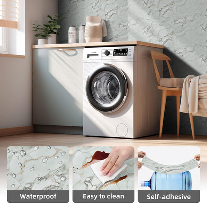 Vieshful 20pcs Peel and Stick Backsplash Tile，12"x12" Self Adhesive Marble Tile for Wall, PVC Waterproof Shower Wall Panels, Back Splash Stick on Tiles for Kitchen Bathroom Living Room (Not Real Tile)