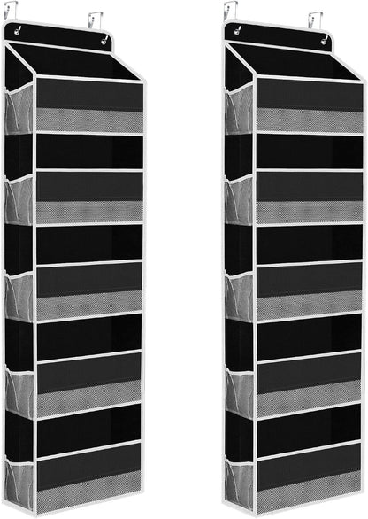 SpaceHacks 1 Pack Over The Door Organizer, Hanging Storage Organizer with Clear Window, 40lb Ultra Sturdy Large Capacity Room Organizer for Pantry Laundry Bathroom Nursery Closet Baby Essential (Grey)