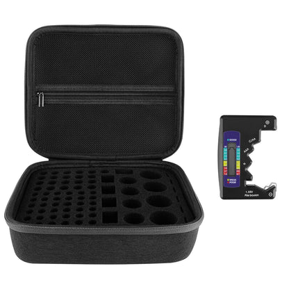 Linkidea Hard Battery Storage Container, Organizer Box with Tester BT-168, Safe Carrying Battery Case Holder - Holds 76 Various Sizes AA AAA 9V C D Batteries with Battery Tester