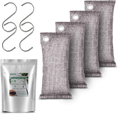 Activated Charcoal Bags Odor Absorbers, Activated Charcoal Odor Absorber for Strong Odors in Car, Closet, Shoe, Pet, Smoke, Basement. Coconut Shell Air Purifying Bag(1 x 500g）
