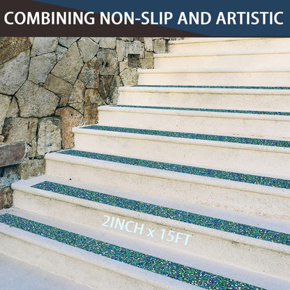 CHUANGSEED Anti-Slip Tape 2" x15ft - Waterproof Blue Safety Grip Tape for Stairs, Pool, Bathroom, Outdoor Steps - Heavy Duty Non-Slip Traction Strip