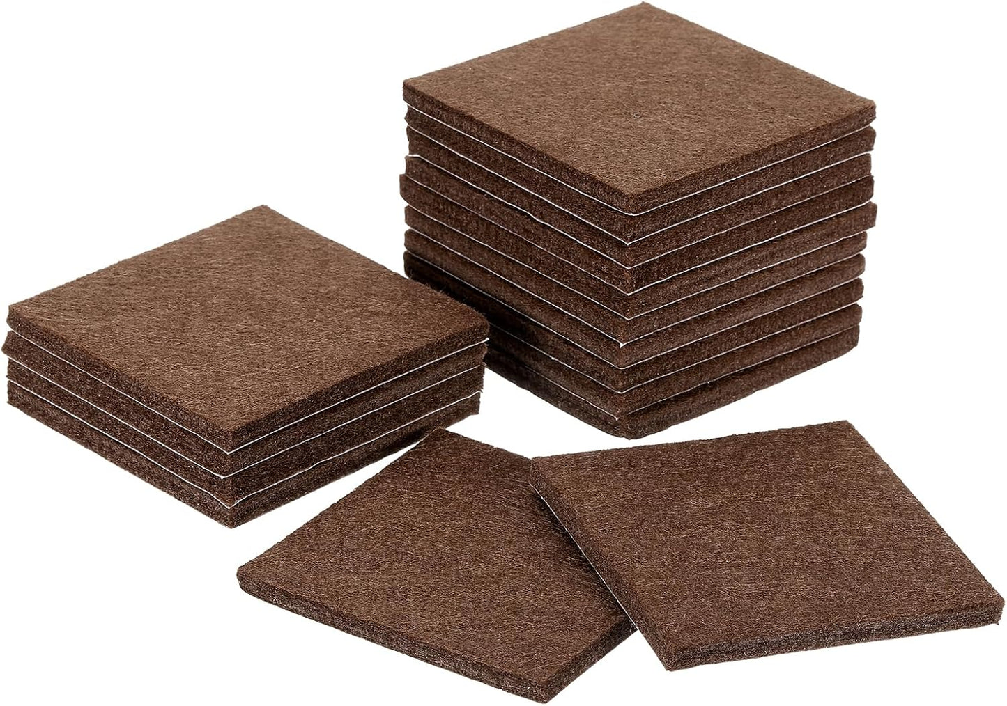 uxcell Furniture Pads, 16Pcs 2.5" - Square Self Adhesive Felt Furniture Pads, Floor Protectors for Furniture Feet Chairs Legs Hardwood Floors (Brown)