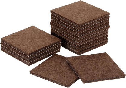 uxcell Furniture Pads, 16Pcs 2.5" - Square Self Adhesive Felt Furniture Pads, Floor Protectors for Furniture Feet Chairs Legs Hardwood Floors (Brown)