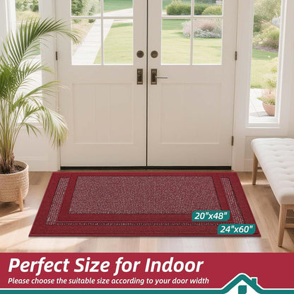 BEQHAUSE Indoor Door Mat 20" x 32", Dirt Trapper Door Mats Non-Slip Entryway Rugs Washable, Resist Dirt Absorbent Welcome Mat, Low Profile Floor Mats for Front Back Door and Entryway, Taupe
