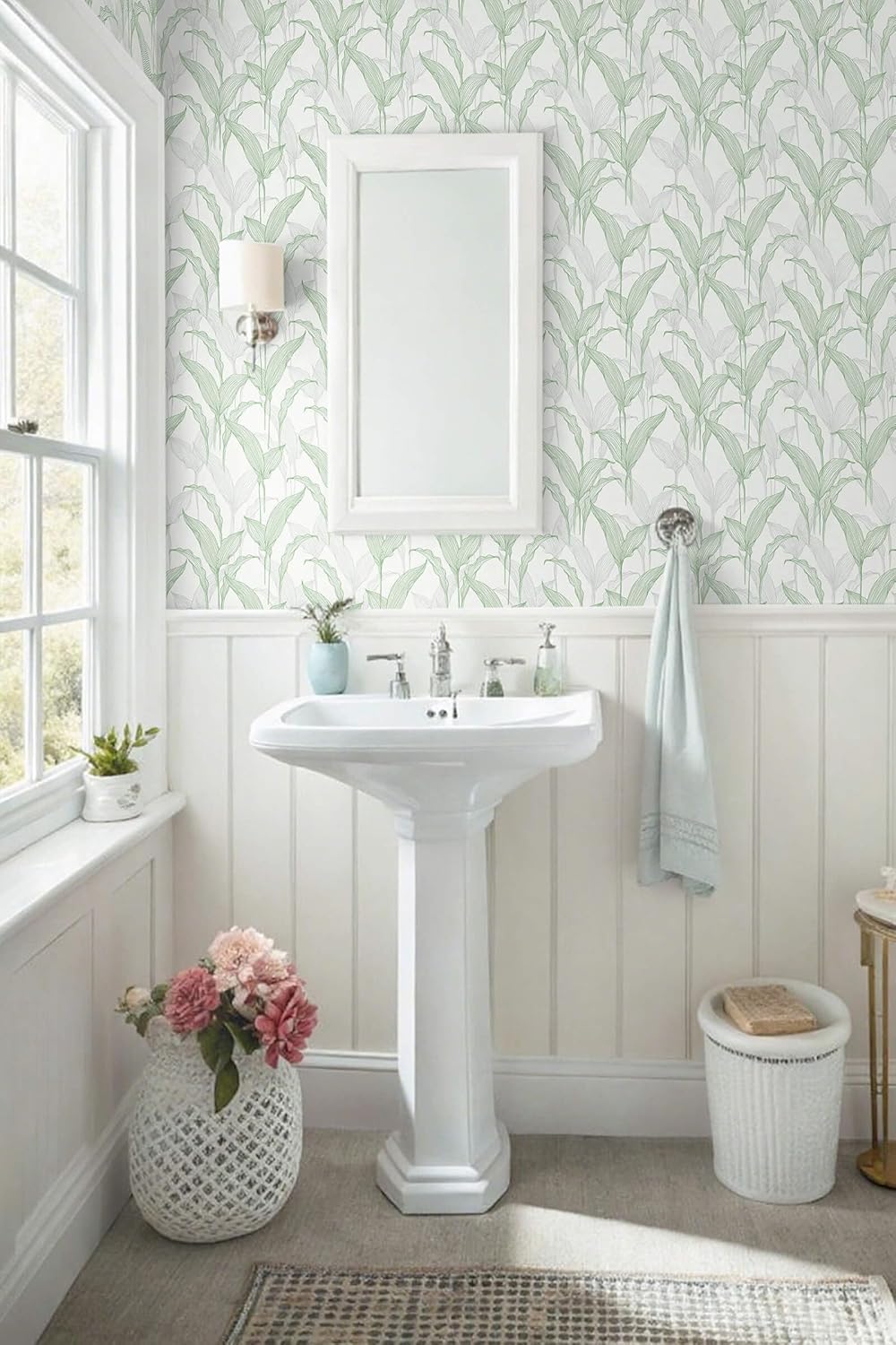 Heroad Boho Peel and Stick Wallpaper Beige Renter Friendly Wall Paper Peel and Stick Modern Contact Paper Neutral Geometric Wallpaper for Bedroom Bathroom Cabinets Decor Vinyl Waterproof 17.3"x78.7"