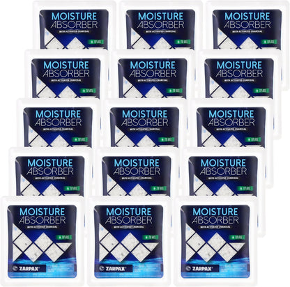 Zarpax Moisture Absorber Sachets Fresh Cotton 1.4 oz/40g - Remove Excess Moisture In Air & Odor - Desiccant Dehumidifier for Closet, Drawer, Safe, Storage - Dampness & Humidity Control - Set of 8