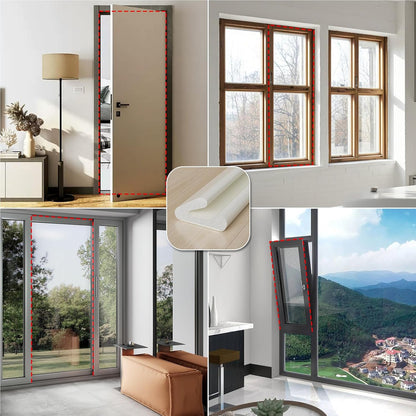 V-Shaped Thin Weather Stripping Door Seal, 19.7FT Small Draft Stopper for Doors, Foam Door Gap Filler, Insulation Winter, Soundproof,Noise-Reducing, Light-Blocking, Weatherproof Tape for Doors